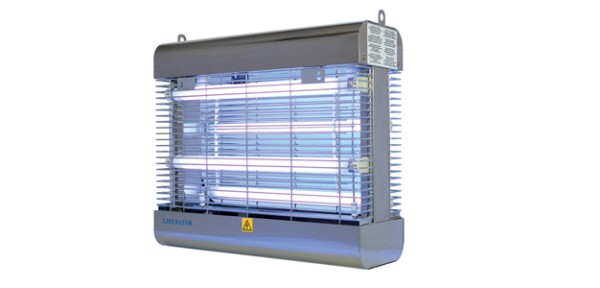 Genus® Liberator Killer IEC Insektenvernichter 4 x 15W Lampen mit Splitterschutz Edelstahl Hygiene Gastronomie Insektengriller 