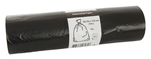Waste bags 50/20x125x0.012, V-Part black   Z50/20x125x0.012