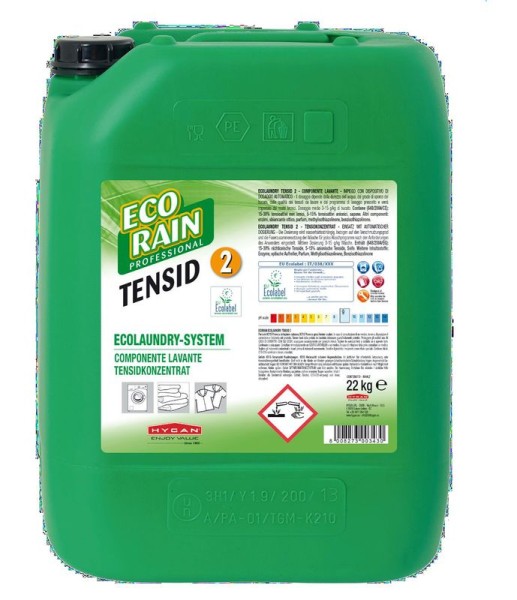 Hygan Ecorain liquid detergent with EU Ecolabel