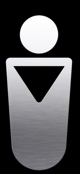Proox® ONE pure PU-810 Piktogramm kennzeichnet "Herren-WC" Edelstahl matt gebürstet Toilette Waschraum Hygiene Bedarf Gastronomie Tür