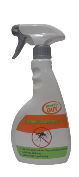Natural insecticide spray against mosquitoes made from Pyrethrum Chrysanthemum from Insect-OUT