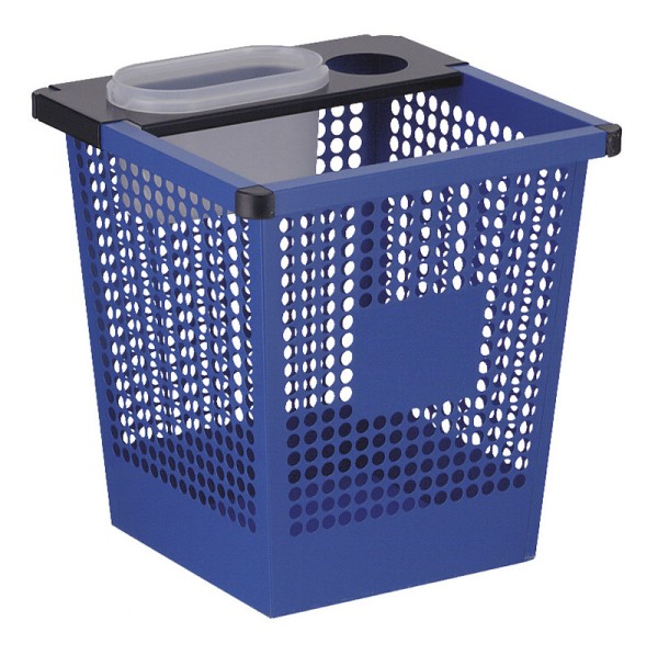 Square semi perforated tapered waste paper bin, 27 litres   VB 102800