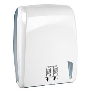 Double Toilet Paper Dispenser 2000 Sheets Plastic Wall Mounted White Marplast A96901
