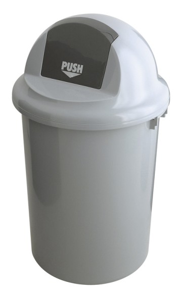 Abfallbehälter aus Kunststoff mit Klappdeckel, 90 Liter Grau   31032327