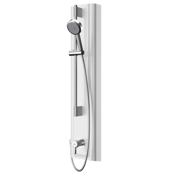 Thermic shower panel made of MIRANIT with hand shower set for exposed mounting KWC F5LT2028