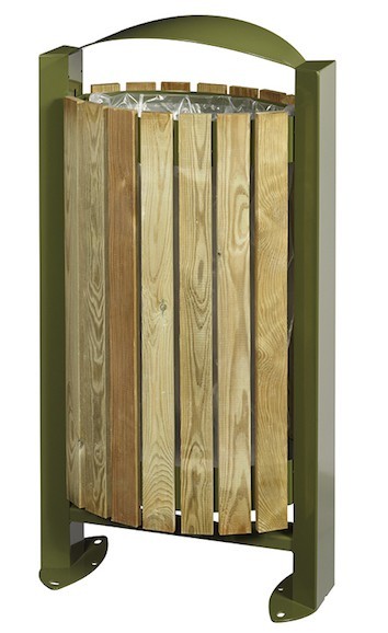 Rossignol Arkea free standing wooden facade bin 60 liter made of steel Rossignol 56328,56339,56340