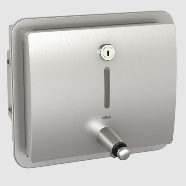 STRATOS soap dispenser for flush mounting stainless steel satin finish 1 liter KWC STRX619E