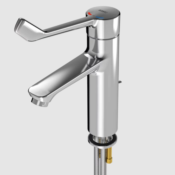 F4LT-Med thermostatic single-lever stand mixer with pull rod connection hoses KWC F4LT1015