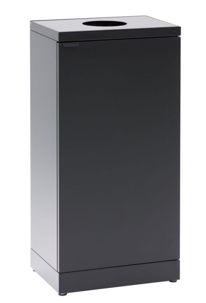 Waste station black 95 L with bottle opening made of steel with soft-close front door BICA 856