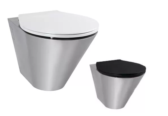 AUZ 01 Edelstahl-Toilette Wandmontage Sitzbrett schwarz / weiß Kunststoff AZP 1205020110