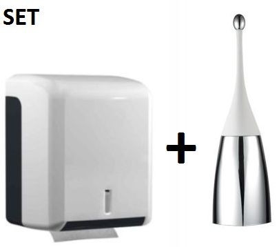 SET Toilet brush standing MP654 - white + CleanLine "Ph" Toilet paper dispenser Marplast S.p.A.  MP654 + Ph