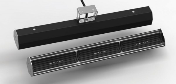 Infrared ceramic heaters in black 1950 watt space heating system of Elbo Therm Elbo therm PubSun1900