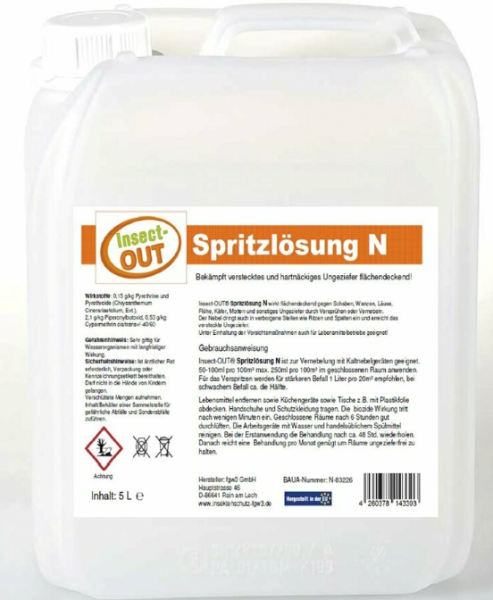 InsecOUT spray solution 5 liters fogging cockroaches bugs lice fleas beetles moths 330