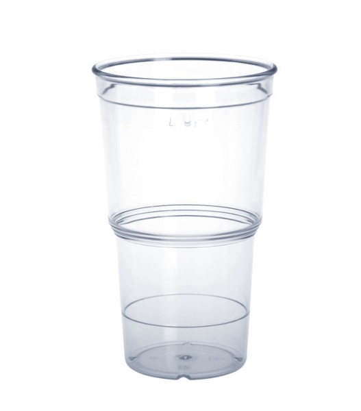 Eco-Cup 0,25l - 0,4l glasklar aus Kunststoff braun oder transparent Kaffee Tee Heißgetränke Mehrweggläser Feier Plastik 