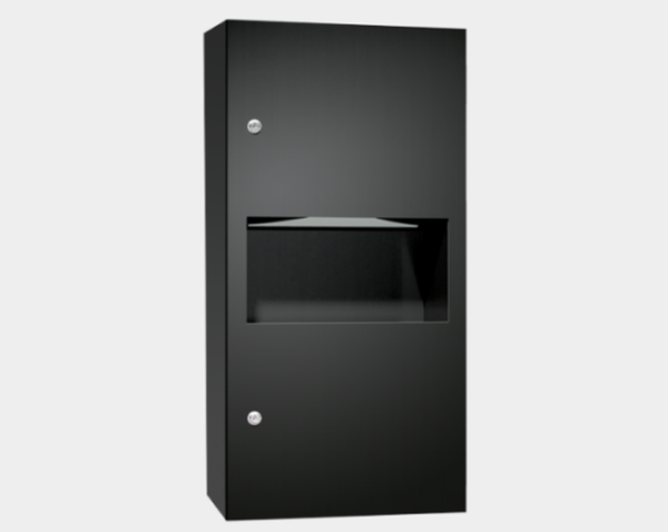 Paper towel dispenser waste bin combination for wall mounting ASI 10-64623-9-41PC