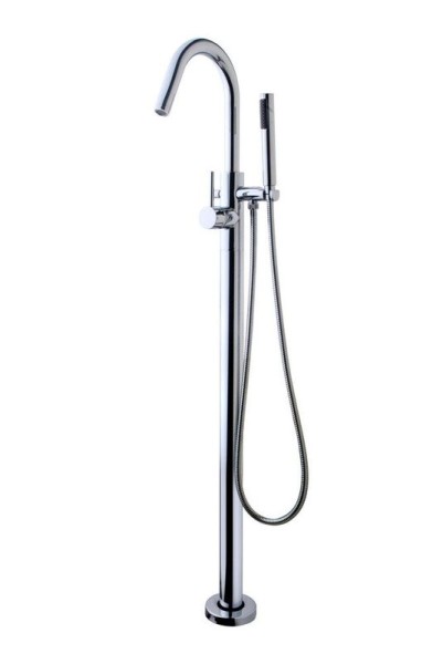 Wiesbaden freestanding bath mixer tap Caral and handshower in black, copper- brass- stainless steel or chromelook. 29.3932, 29.6932, 295932, 29.2932, 29.3933.29.393