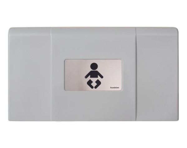 Compact narrow wall changing table horizontal version for public areas Gray Foundations 200-EH-01