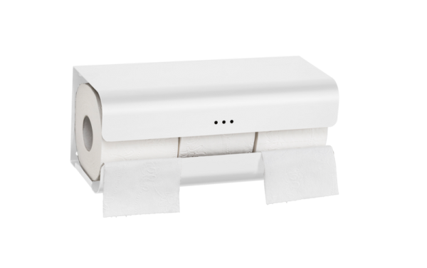 SF-383 White toilet paper dispenser for 3 standard rolls made of stainless steel