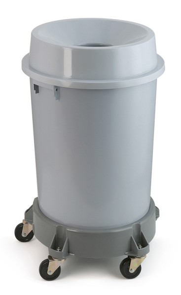 Plastic waste bin with open top, 90 litres grey   VB 200990