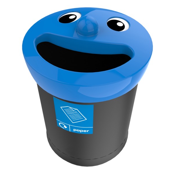 Smiley Face Bin 52 liters, paper black, blue   VB 719464
