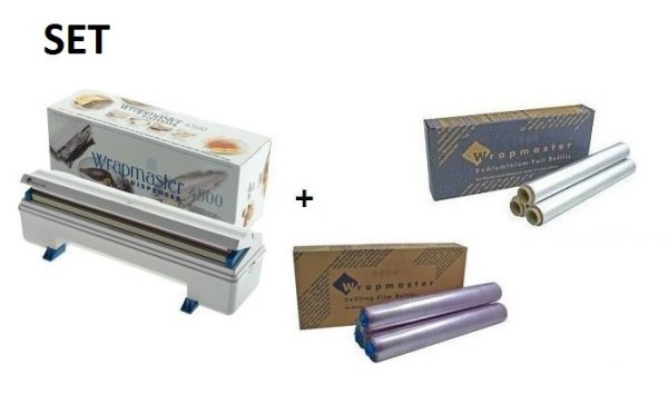 SET All in one Wrapmaster dispenser 4500 and cling film such as aluminium foil 4500 Wrapmaster 63M91,18C15,23C89