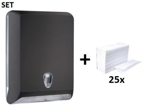 SET Marplast papertowel dispenser MP830 black Colored Edition + paper towels Marplast S.p.A. MP830,10102