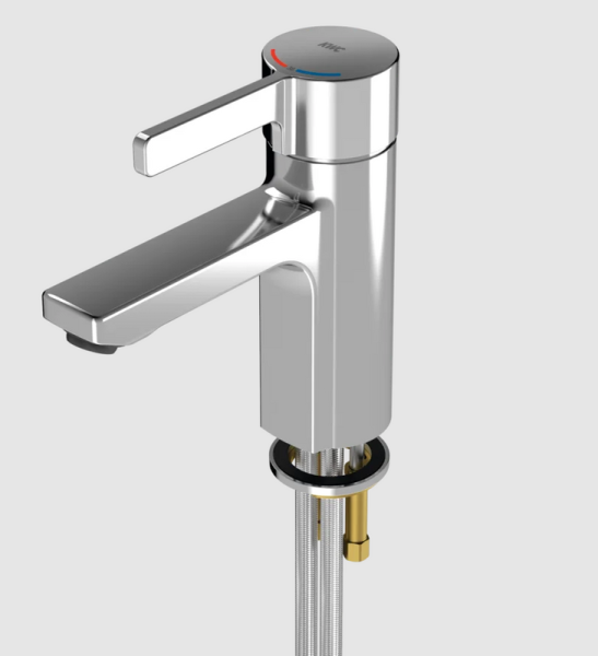 Thermostatic single-lever mixer, stand mixer Washing systems All-metal design Hygienic flush KWC F5LT1002