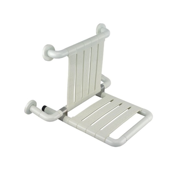 Shower seat with backrest Nylon coated stainless steel White Simex 02260