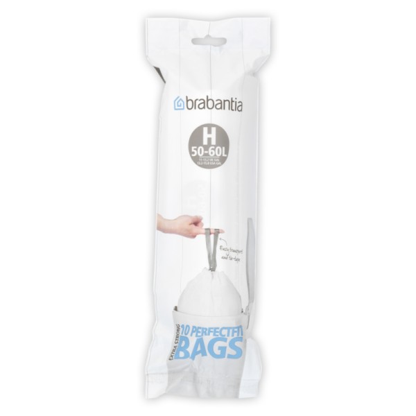Bin Bag 50-60L with Tie String (H), Brabantia white Brabantia  VB 246791