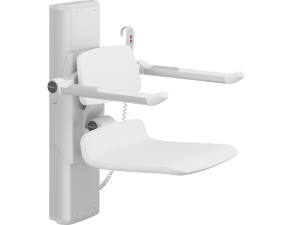 Pressalit PLUS Duschsitz 310 elektrisch höhenverstellbar Armlehne Rückenlehne Weiß R7634000