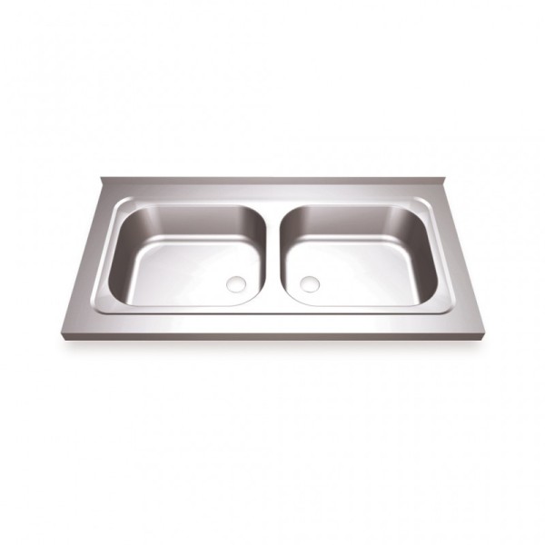 Simex double industrial kitchen sink with framework in stainless steel - in 4 sizes Simex 03101,03102,03103,03104