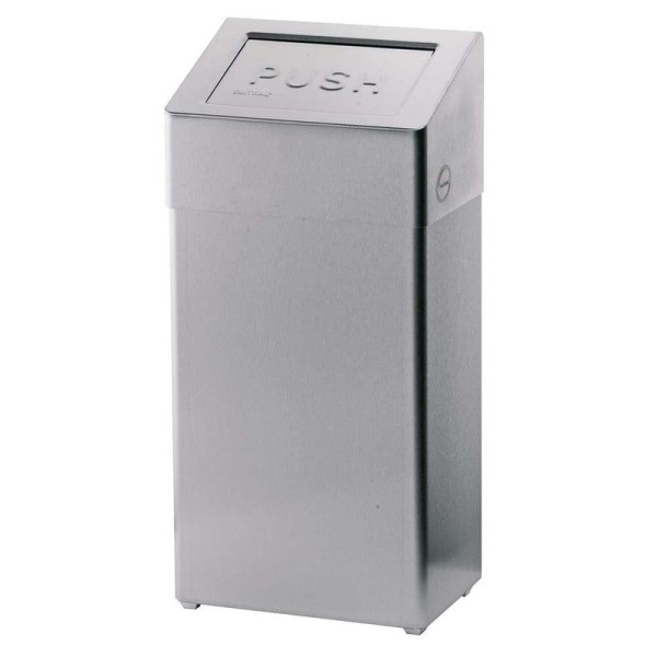Hygienischer Mülleimer 50L aus Edelstahl mit Schwingverschluss von Dan Dryer