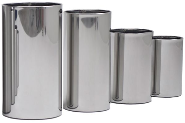 Graepel G-Line Pro-quality design wastebasket Pieno polished stainless steel 1.4016 G-line Pro 21630+21650+21670+21610