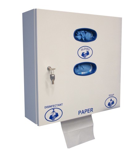 Gamar Multifunktioneller Hygienespender "Multisan" für Handschuhe, Papiertücher und Seife Gamar M100