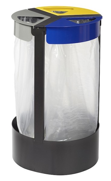 Rosignol free standing or fixed bin bag holder 3x45L for a clean separation of waste Rossignol 58826