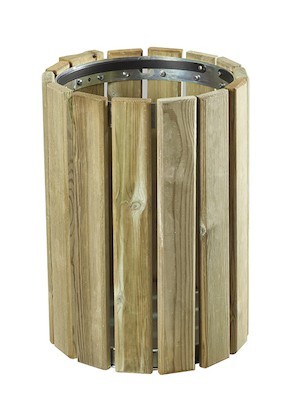 Rossignol Eden Wood dustbin 20L for wall or pole mounting Rossignol 58150