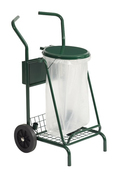 Rossignol mobile trash can 110L made of powder coated steel with rubber wheels Rossignol 57630