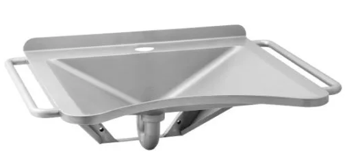 Washbasin stainless steel barrier-free wall mounting ground accessible AUM018INV
