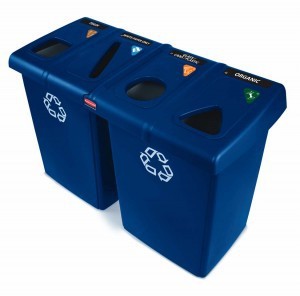 RUBBERMAID Glutton¨ Recycling Stations made of polypropylen in blue Rubbermaid 