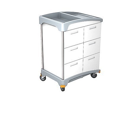 Splast trolley with plastic base and wooden housing with 6 drawers Splast TSH-0006