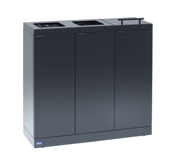 Waste station with soft-close doors in powder-coated steel 3x45 L BICA 887
