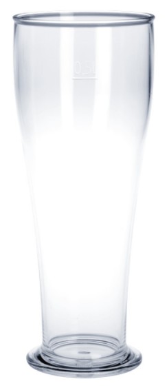SET 10 piece wheat beer glass 0,5l SAN crystal clear plastic dish washer safe, food safe Schorm GmbH 9042