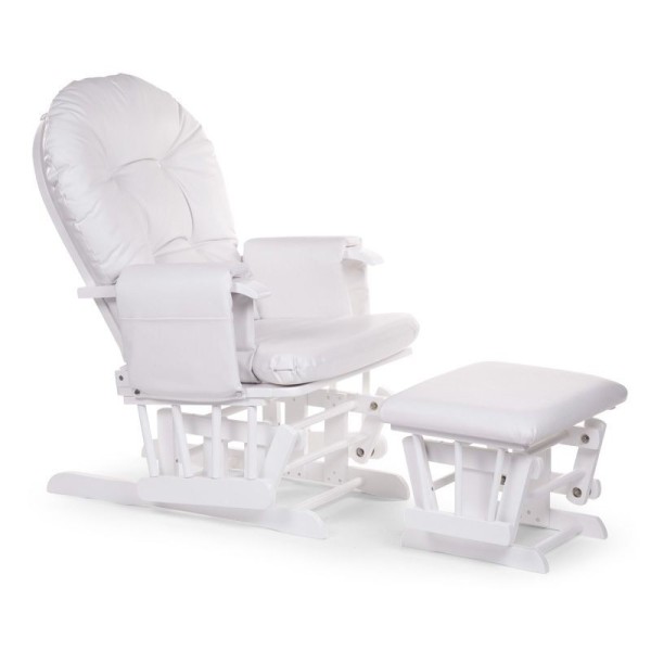 Childhome Gliding chair round beech white with footrest Childhome GLCHRW