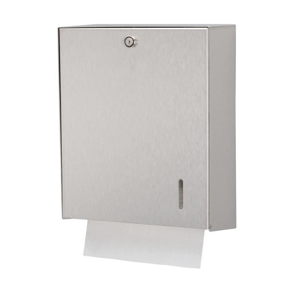 HS 31 EE stainless steel paper towel dispenser 750 sheets capacity, viewing window, lockable, wall mounting Ophardt 297100
