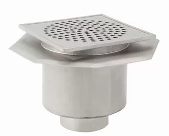 Stainless steel floor channel 50 mm height-adjustable version downward drain PV 01.D.50.S