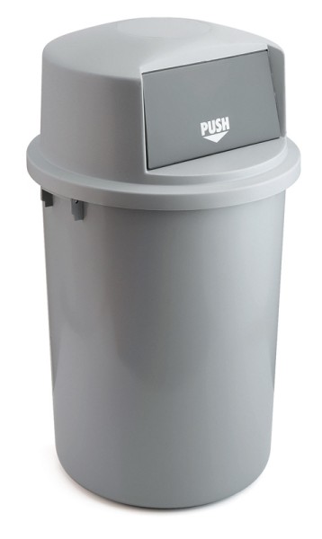 Abfallbehällter aus Kunststoff mit Klappdeckel 126 Liter Grau   29812601