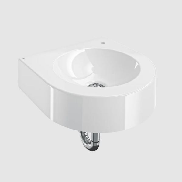 White Miranit wall-mounted drinking fountain without overflow KWC SIRW24D