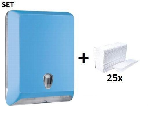 SET Marplast Papierhandtuchspender MP830 Blau Colored Edition + Papierhandtücher