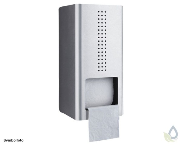 Proox® ONE pure PU-300 doppelter WC Rollenhalter Edelstahl, Toilettenrollenhalter, WC-Papierhalter, Edelstahl zur Wandmontage